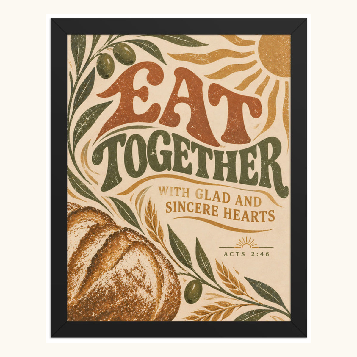 Eat Together | Acts 2:46 Christian Wall Art