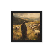 Jesus and His Herd - Framed Canvas Print    Unframed Canvas / 8″×10″-Unframed Canvas / 9″×12″-Unframed Canvas / 11″×14″-Unframed Canvas / 12″×12″-Unframed Canvas / 12″×16″-Unframed Canvas / 12″×18″-Unframed Canvas / 16″×16″-Unframed Canvas / 16″×20″-Unframed Canvas / 18″×24″-Unframed Canvas / 20″×28″ 