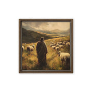 Jesus and His Herd - Framed Canvas Print    Unframed Canvas / 8″×10″-Unframed Canvas / 9″×12″-Unframed Canvas / 11″×14″-Unframed Canvas / 12″×12″-Unframed Canvas / 12″×16″-Unframed Canvas / 12″×18″-Unframed Canvas / 16″×16″-Unframed Canvas / 16″×20″-Unframed Canvas / 18″×24″-Unframed Canvas / 20″×28″ 