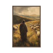 Jesus and His Herd - Framed Canvas Print    Unframed Canvas / 8″×10″-Unframed Canvas / 9″×12″-Unframed Canvas / 11″×14″-Unframed Canvas / 12″×12″-Unframed Canvas / 12″×16″-Unframed Canvas / 12″×18″-Unframed Canvas / 16″×16″-Unframed Canvas / 16″×20″-Unframed Canvas / 18″×24″-Unframed Canvas / 20″×28″ 