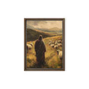 Jesus and His Herd - Framed Canvas Print    Unframed Canvas / 8″×10″-Unframed Canvas / 9″×12″-Unframed Canvas / 11″×14″-Unframed Canvas / 12″×12″-Unframed Canvas / 12″×16″-Unframed Canvas / 12″×18″-Unframed Canvas / 16″×16″-Unframed Canvas / 16″×20″-Unframed Canvas / 18″×24″-Unframed Canvas / 20″×28″ 