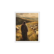 Jesus and His Herd - Framed Canvas Print    Unframed Canvas / 8″×10″-Unframed Canvas / 9″×12″-Unframed Canvas / 11″×14″-Unframed Canvas / 12″×12″-Unframed Canvas / 12″×16″-Unframed Canvas / 12″×18″-Unframed Canvas / 16″×16″-Unframed Canvas / 16″×20″-Unframed Canvas / 18″×24″-Unframed Canvas / 20″×28″ 