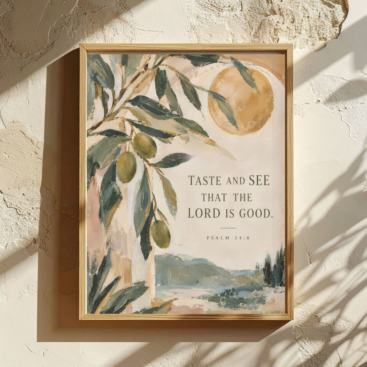 Taste and See That the Lord Is Good | Psalm 34:8 Christian Wall Art