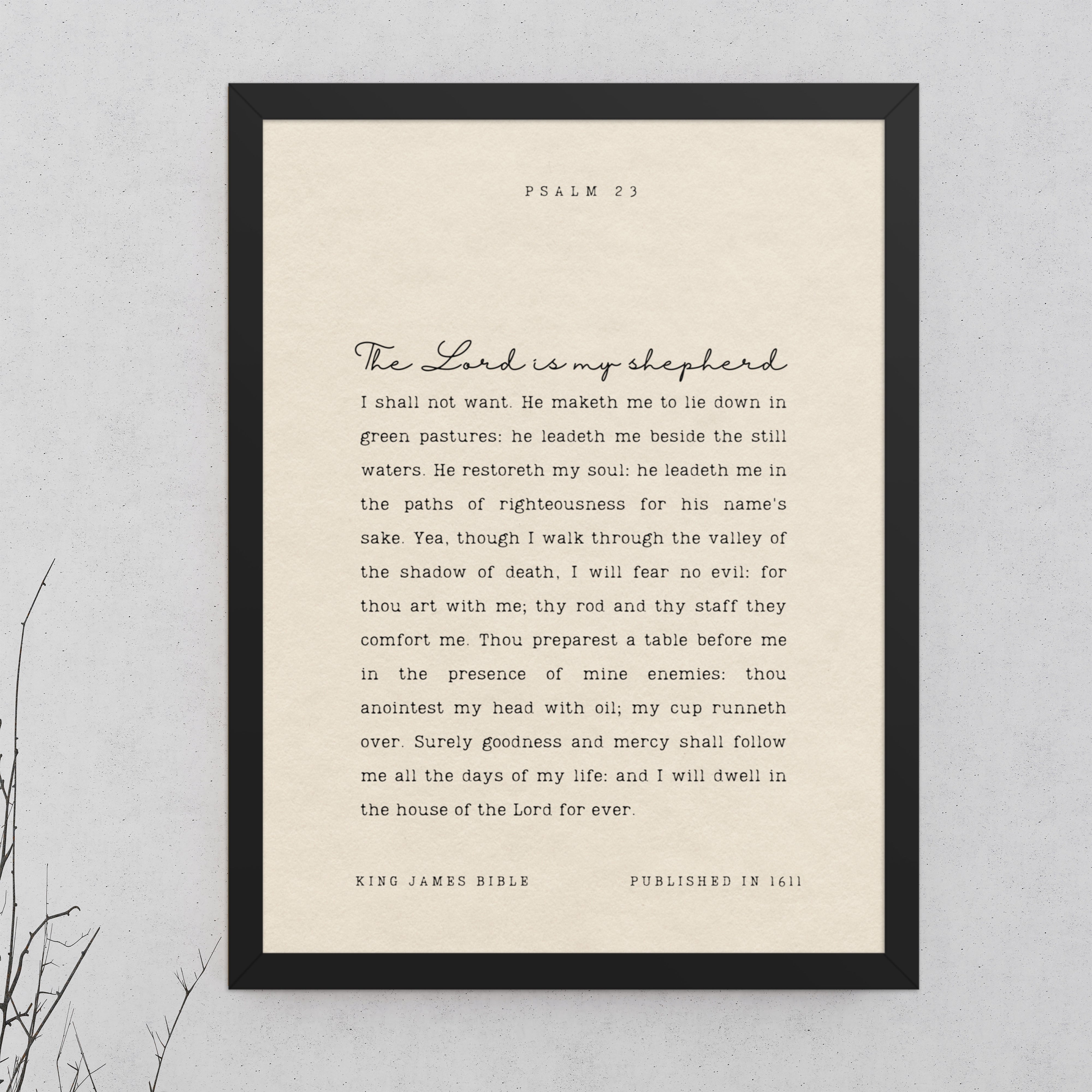 Psalm 23 On Beige Background