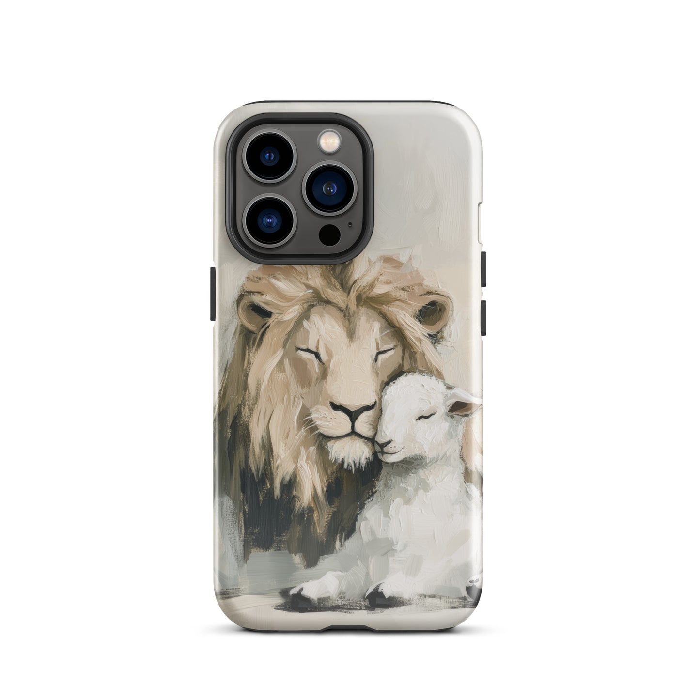 Lion and the Lamb On Gray - Tough Case for iPhone® and Samsung  