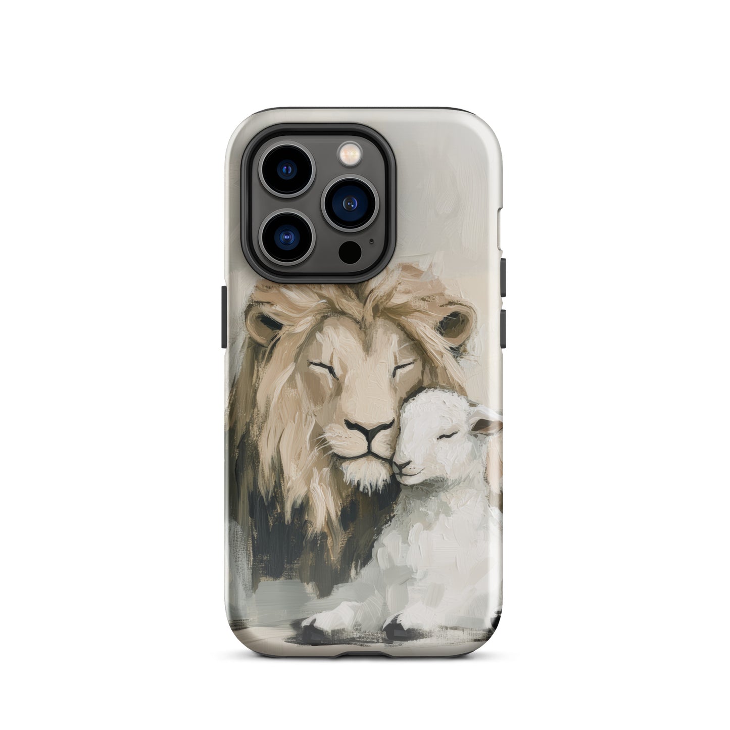 Lion and the Lamb On Gray - Tough Case for iPhone® and Samsung  