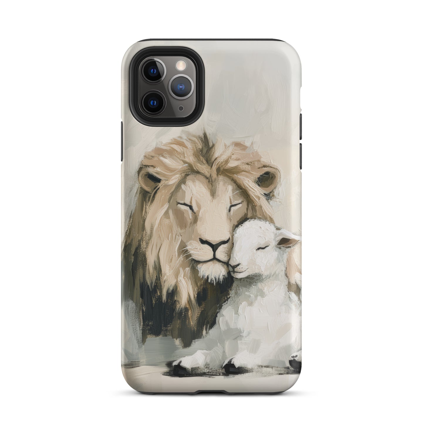 Lion and the Lamb On Gray - Tough Case for iPhone® and Samsung  