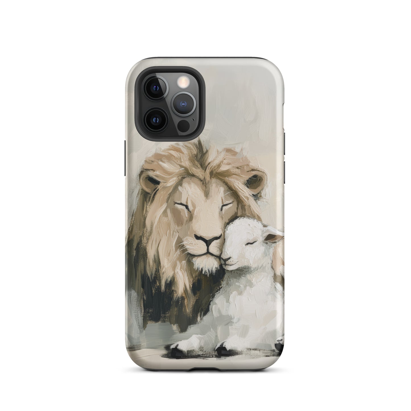 Lion and the Lamb On Gray - Tough Case for iPhone® and Samsung  