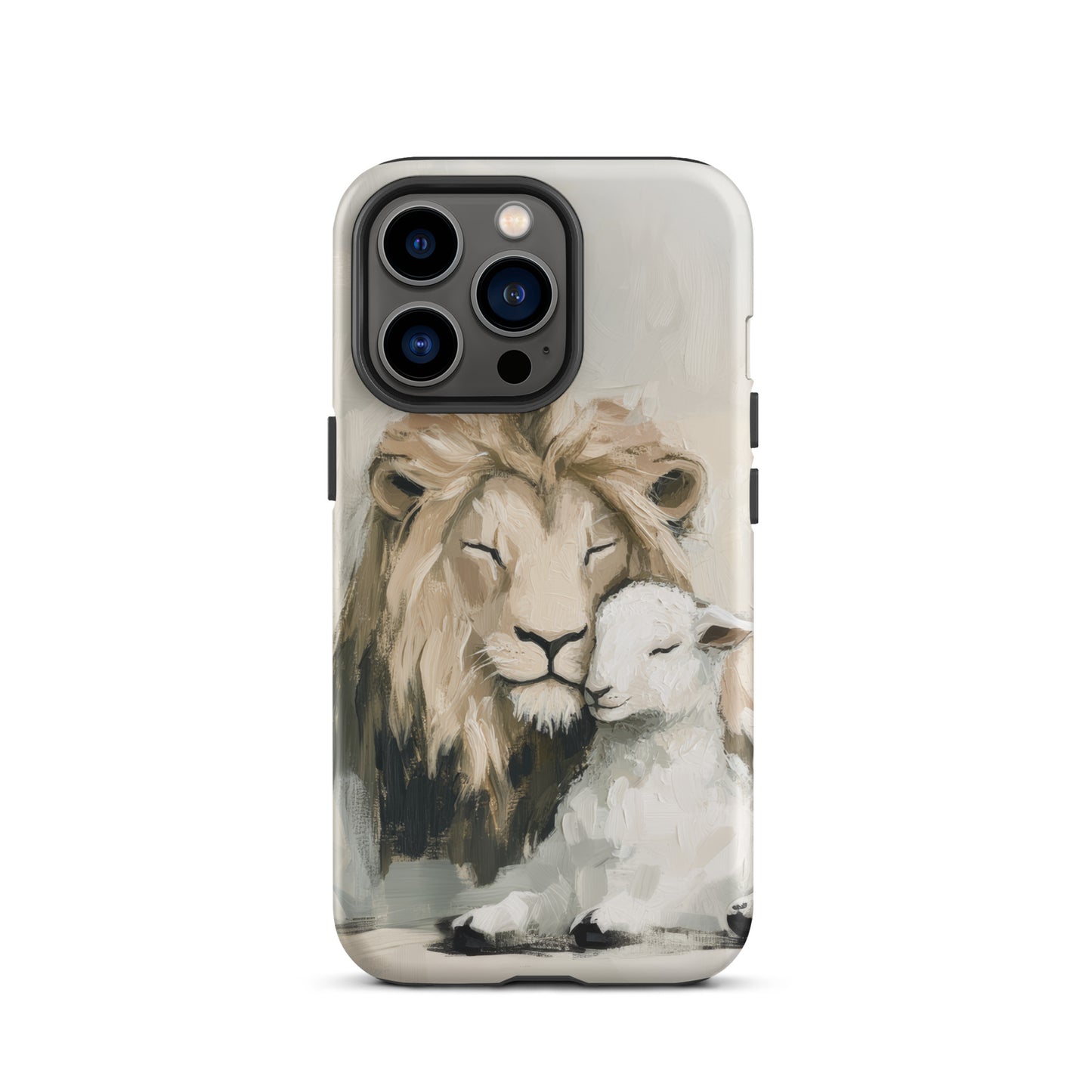 Lion and the Lamb On Gray - Tough Case for iPhone® and Samsung  