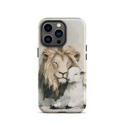 Lion and the Lamb On Gray - Tough Case for iPhone® and Samsung  