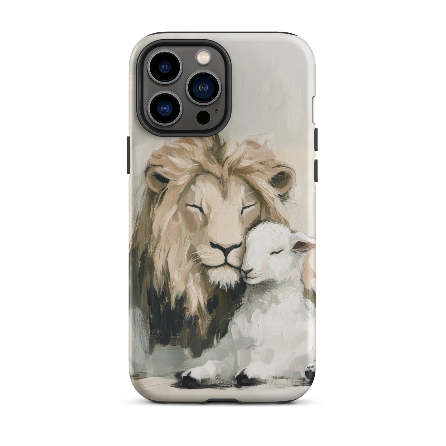 Lion and the Lamb On Gray - Tough Case for iPhone® and Samsung  