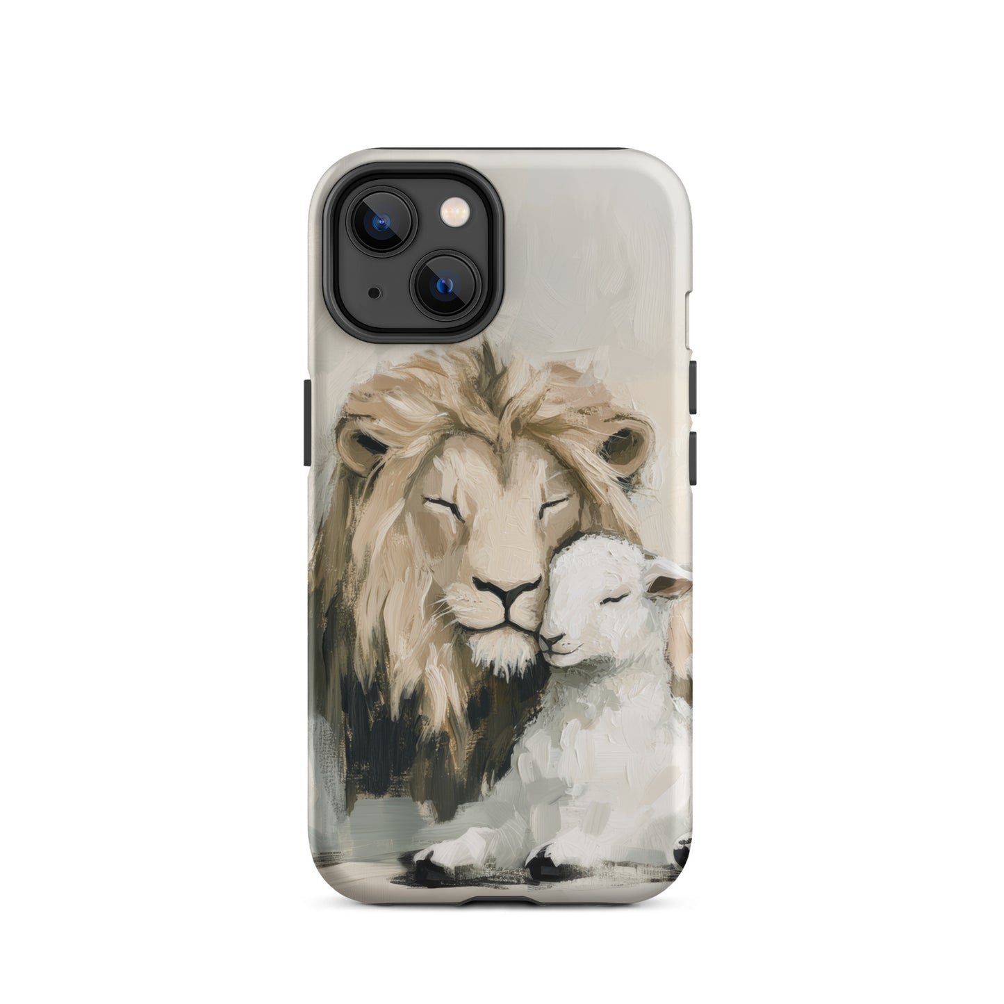 Lion and the Lamb On Gray - Tough Case for iPhone® and Samsung  