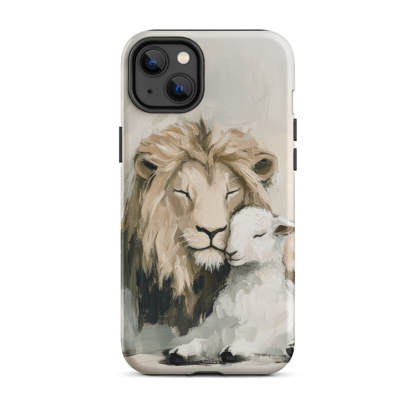 Lion and the Lamb On Gray - Tough Case for iPhone® and Samsung  