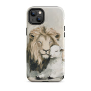 Lion and the Lamb On Gray - Tough Case for iPhone® and Samsung  