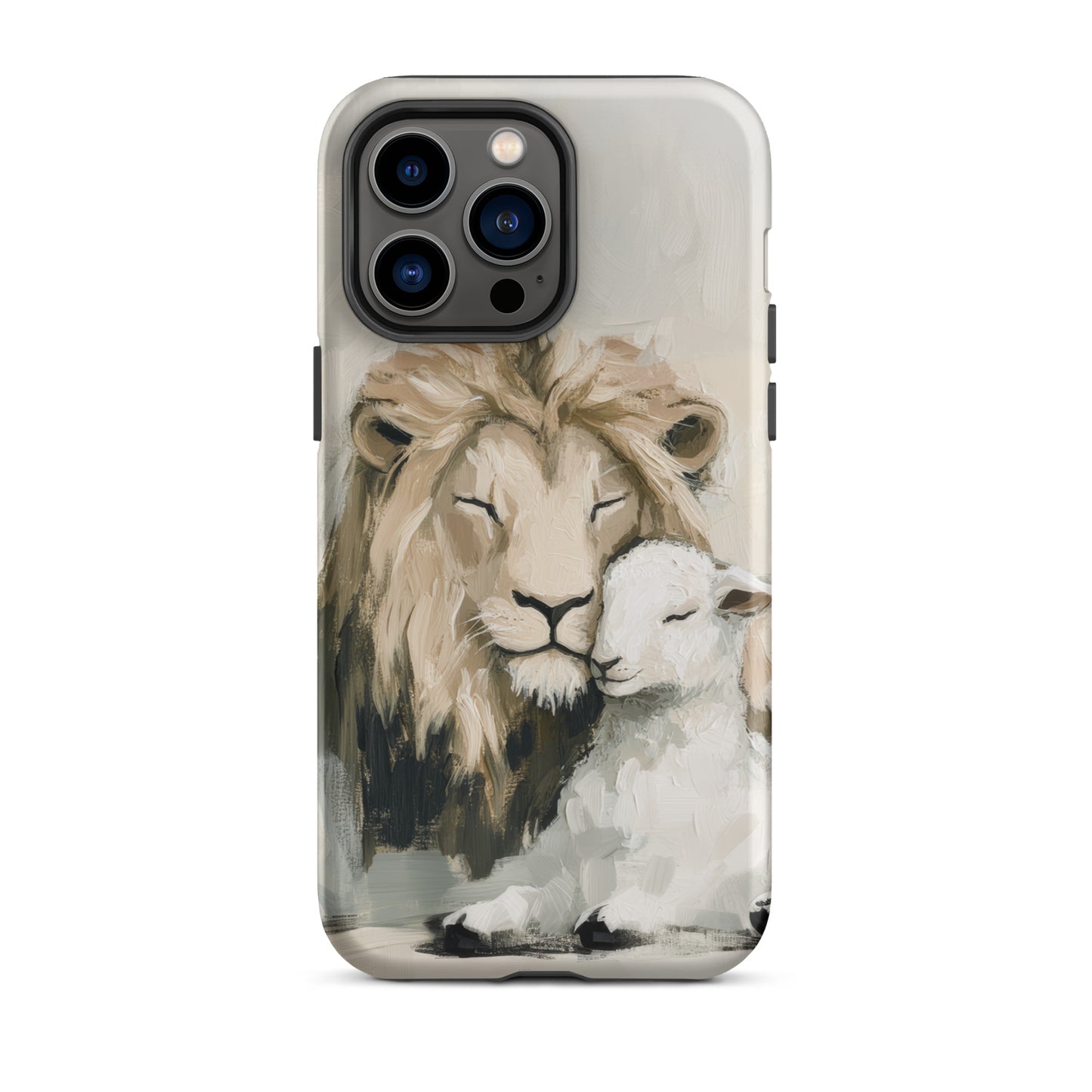 Lion and the Lamb On Gray - Tough Case for iPhone® and Samsung  