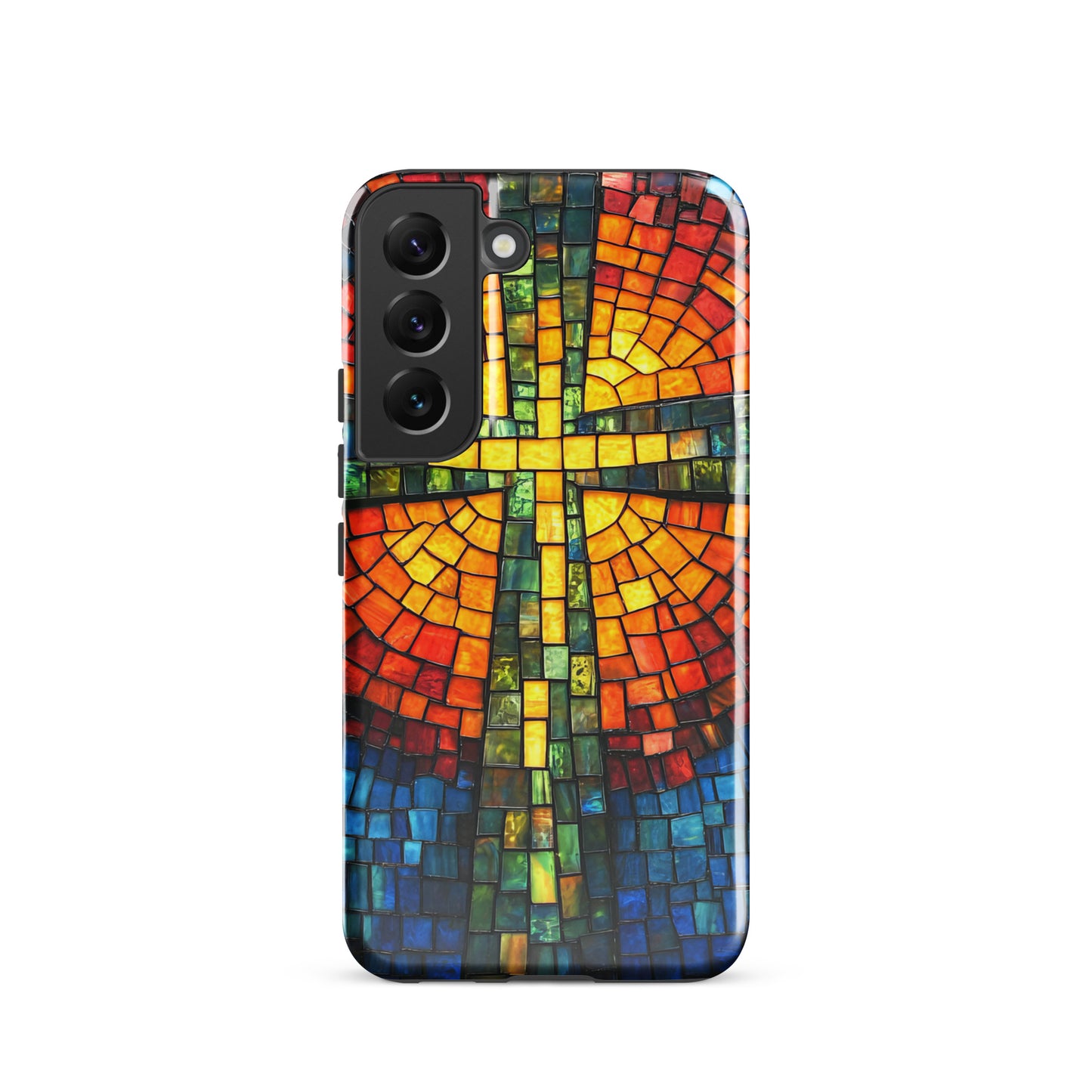 Illuminated Cross Mosaic - Tough Case for iPhone & Samsung