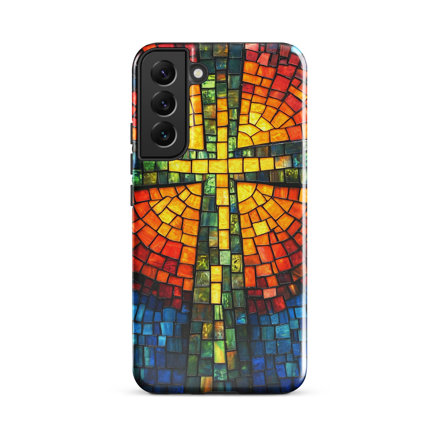 Illuminated Cross Mosaic - Tough Case for iPhone & Samsung