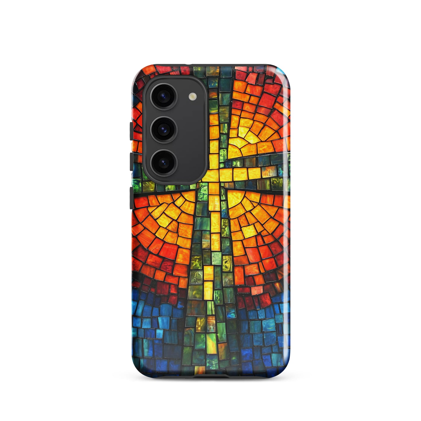 Illuminated Cross Mosaic - Tough Case for iPhone & Samsung