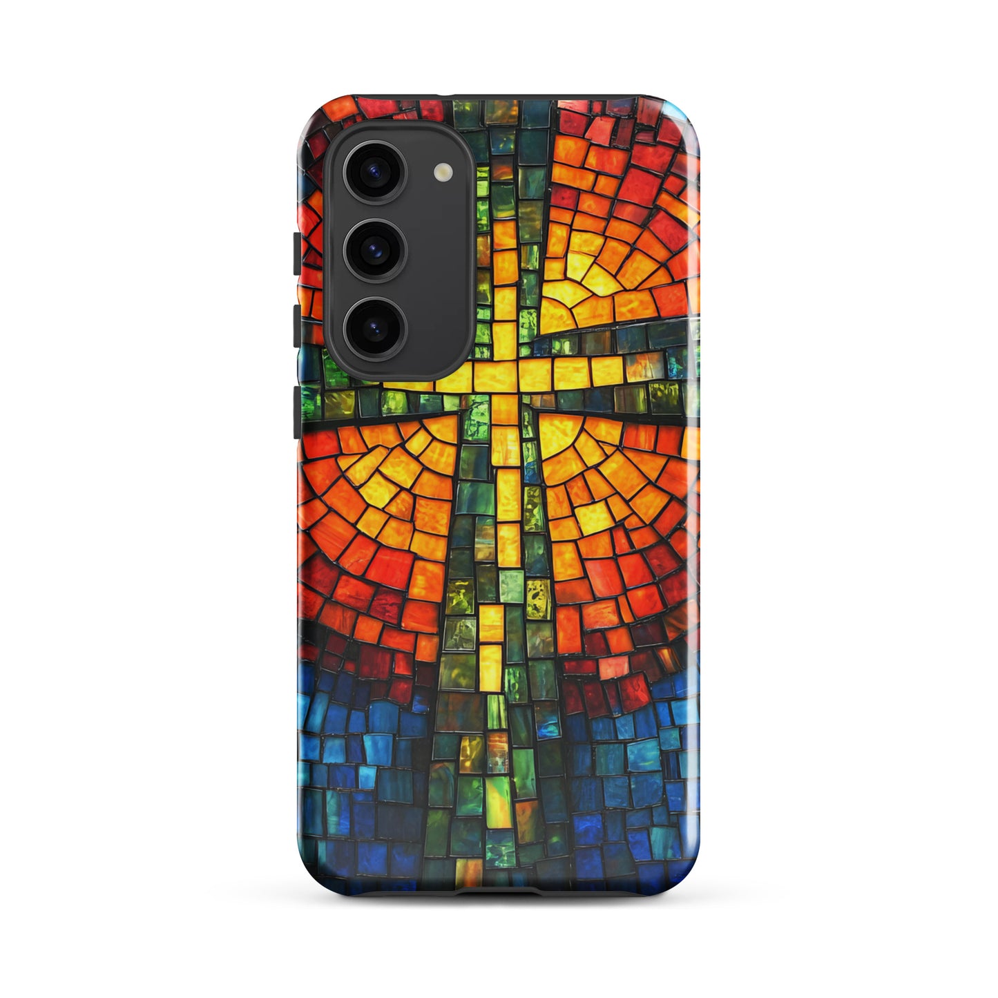 Illuminated Cross Mosaic - Tough Case for iPhone & Samsung