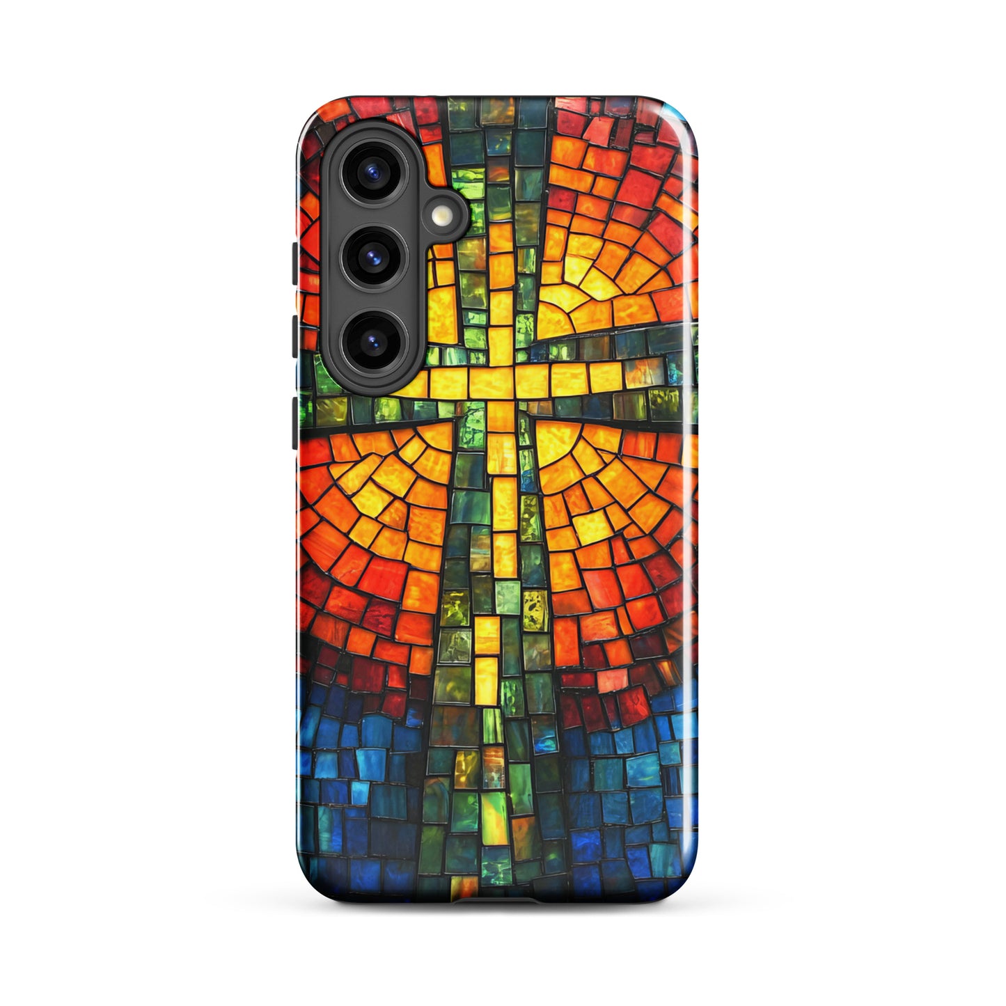 Illuminated Cross Mosaic - Tough Case for iPhone & Samsung