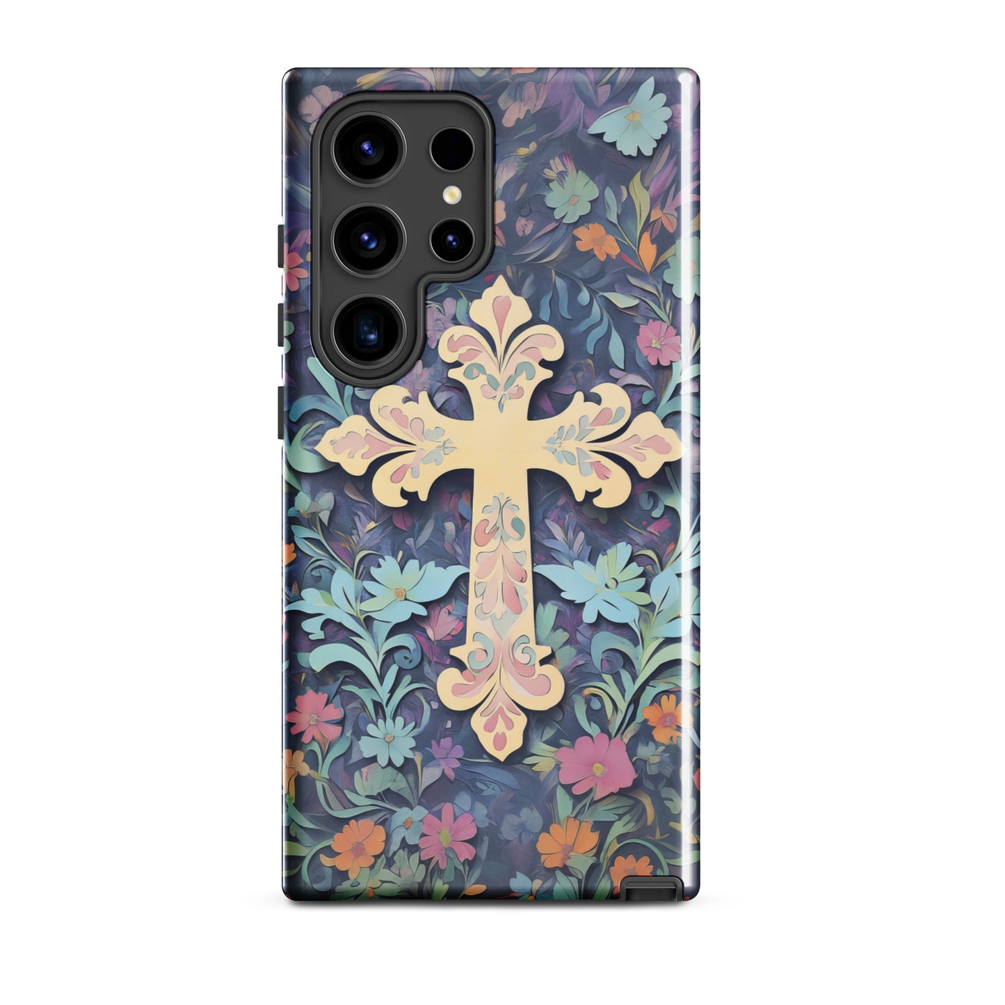 Christian Cross Floral Background – Tough Case for iPhone® & Samsung