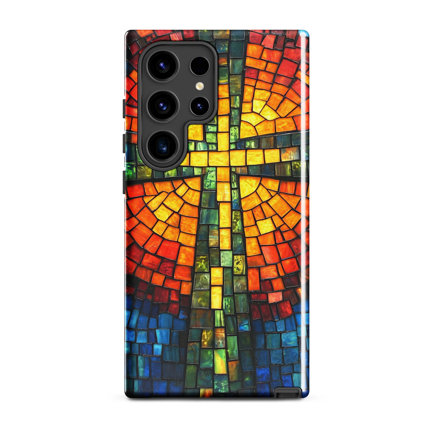 Illuminated Cross Mosaic - Tough Case for iPhone & Samsung