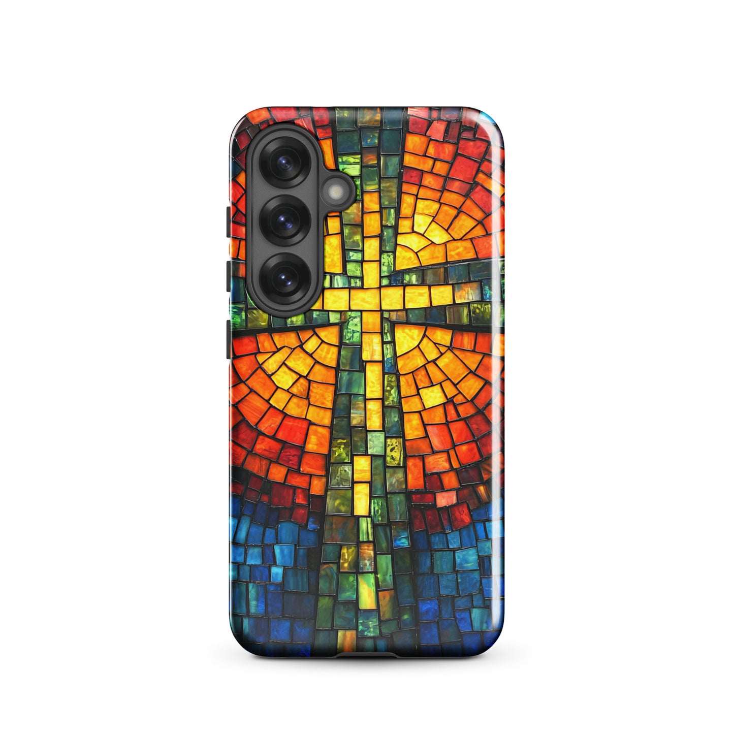 Illuminated Cross Mosaic - Tough Case for iPhone & Samsung