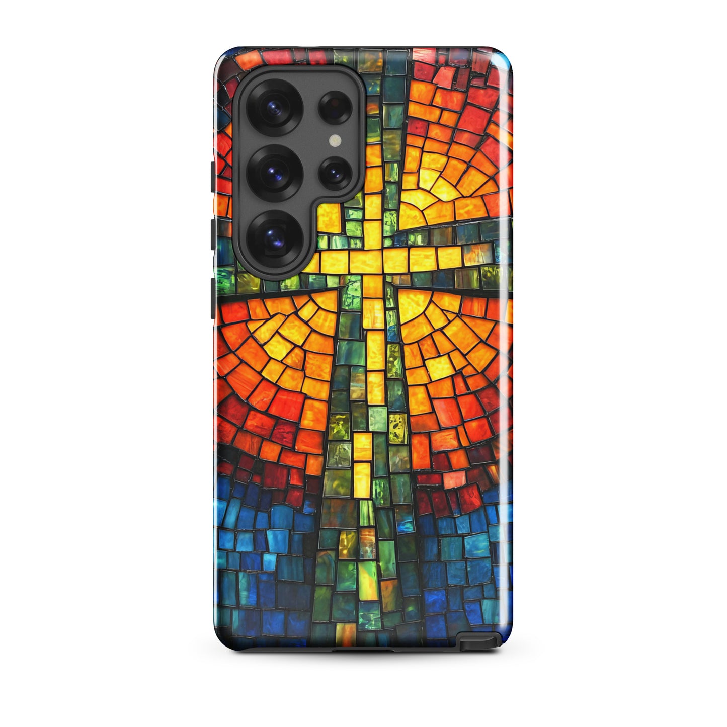 Illuminated Cross Mosaic - Tough Case for iPhone & Samsung