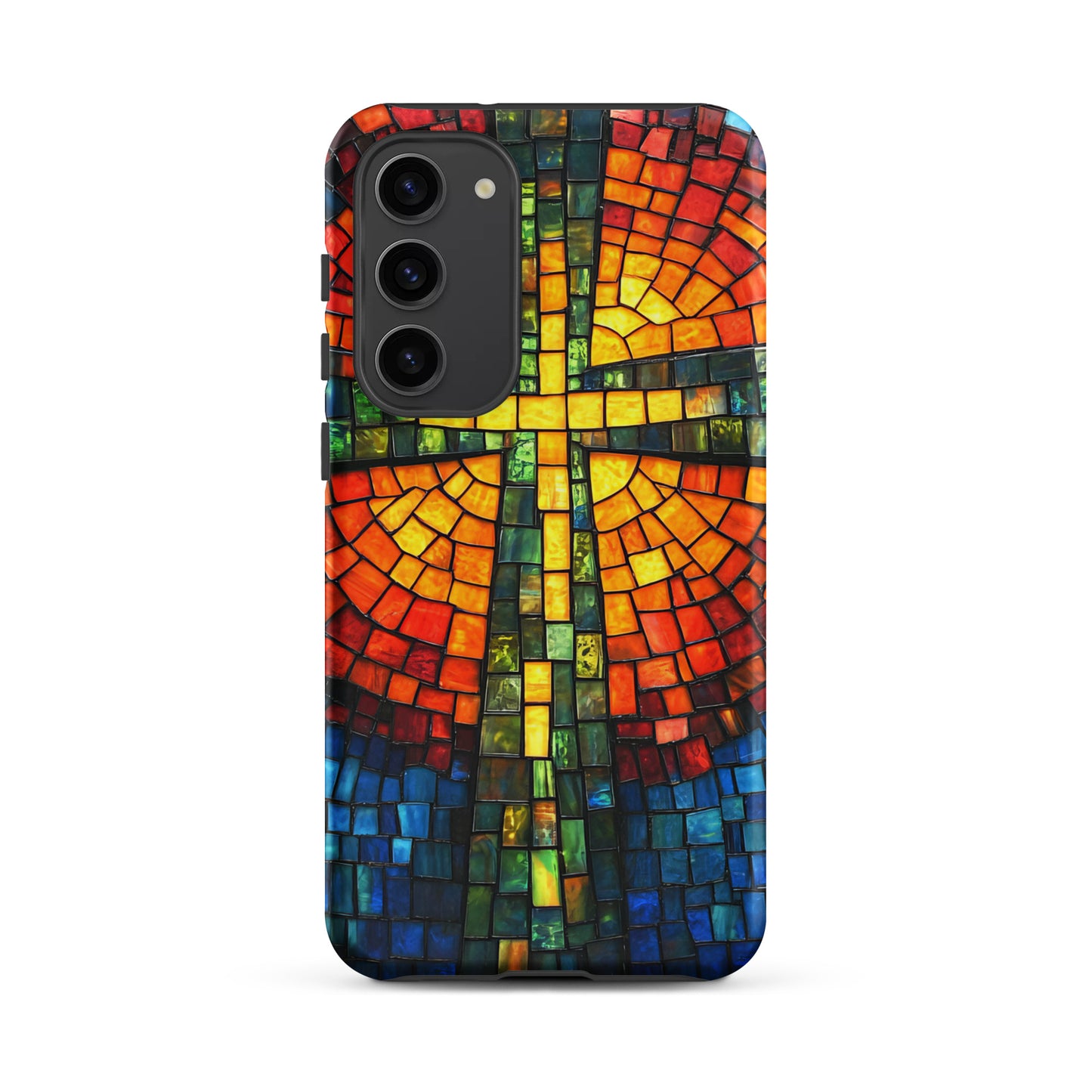Illuminated Cross Mosaic - Tough Case for iPhone & Samsung