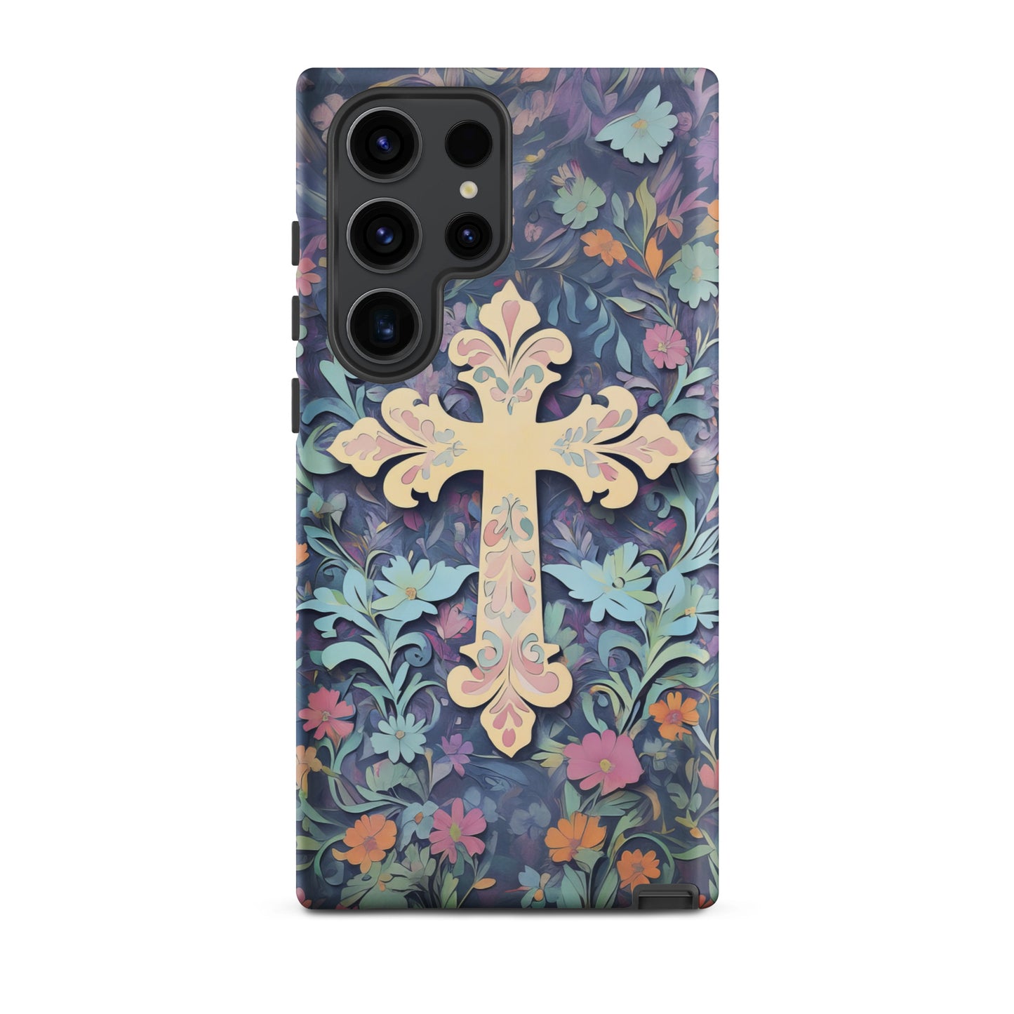 Christian Cross Floral Background – Tough Case for iPhone® & Samsung