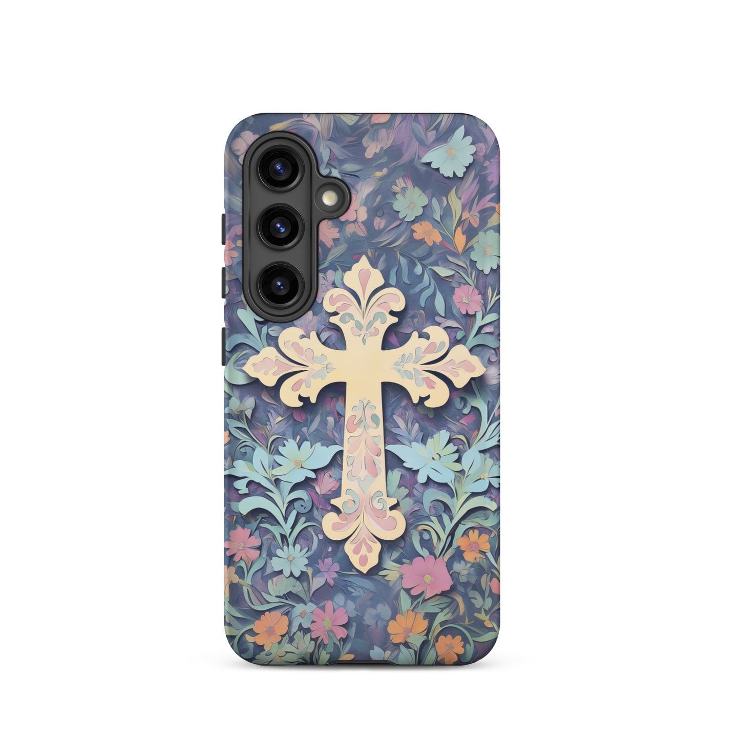 Christian Cross Floral Background – Tough Case for iPhone® & Samsung