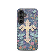 Christian Cross Floral Background – Tough Case for iPhone® & Samsung