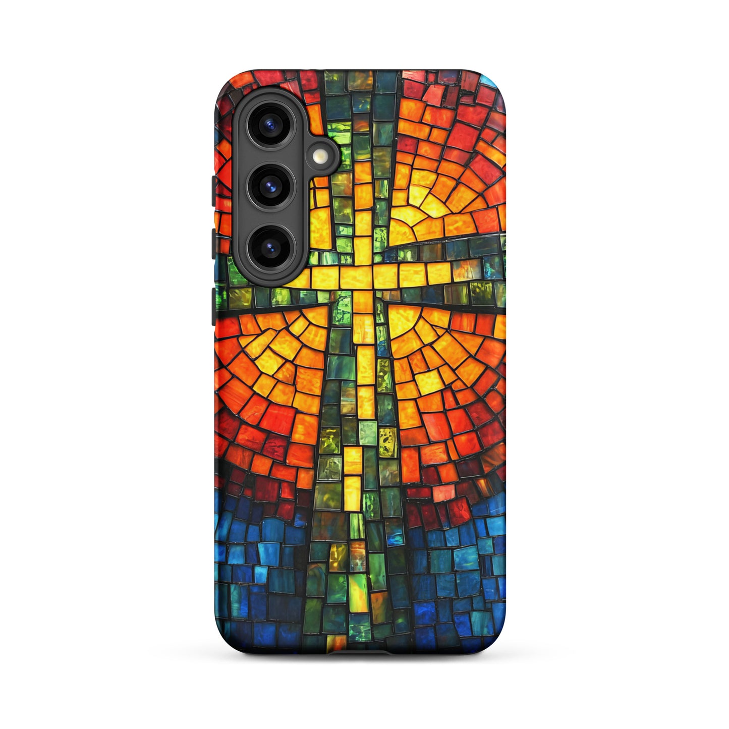 Illuminated Cross Mosaic - Tough Case for iPhone & Samsung