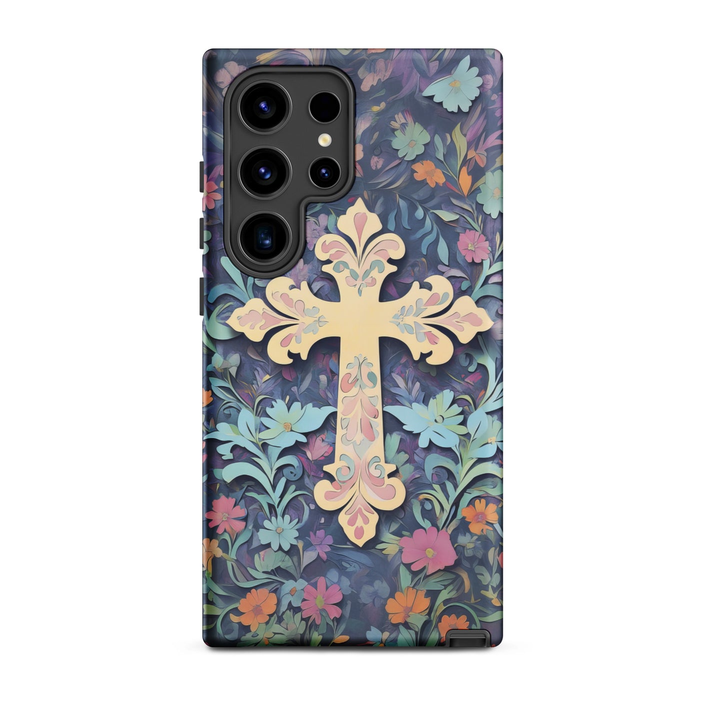 Christian Cross Floral Background – Tough Case for iPhone® & Samsung