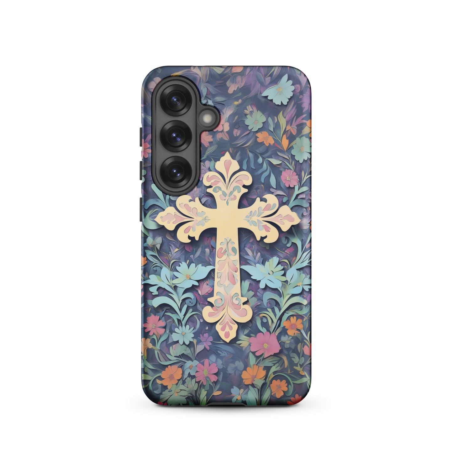 Christian Cross Floral Background – Tough Case for iPhone® & Samsung