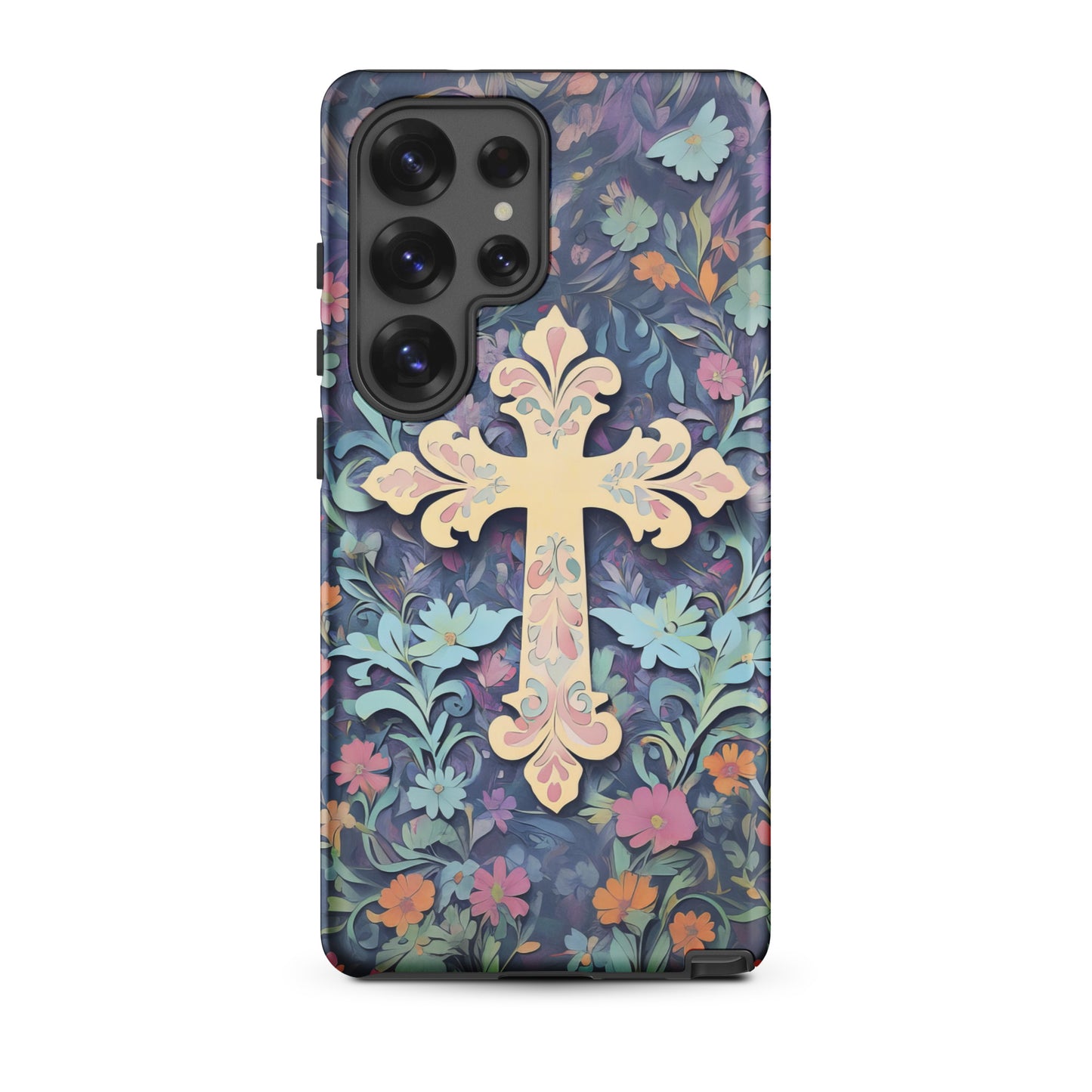 Christian Cross Floral Background – Tough Case for iPhone® & Samsung